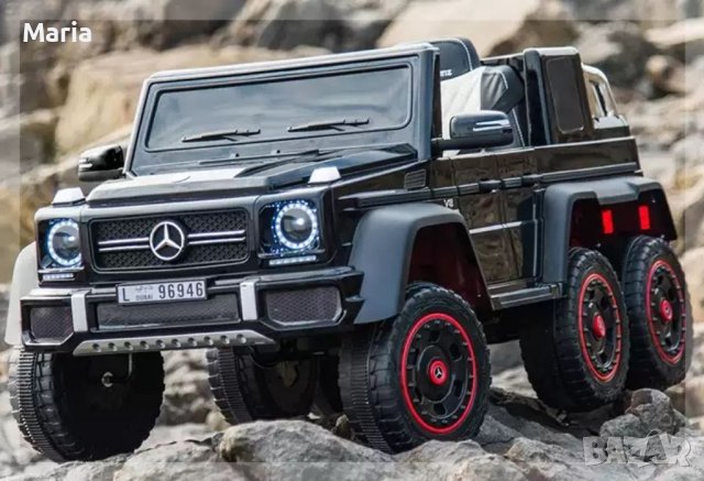 Акумулаторен джип Mercedes G 63 AMG 4X4 12V батерия,MP3, с меки гуми с Кожена седалка, снимка 3 - Детски велосипеди, триколки и коли - 40539415