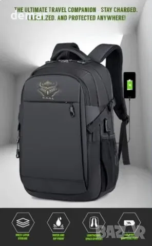 CAAL ARMORY раница за лаптоп 15.6” с USB порт и против кражба, снимка 4 - Раници - 55933480