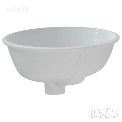 vidaXL Мивка за баня, бяла, 33x29x16,5 см, овална, керамика（SKU:153715）, снимка 4 - Мивки - 49117715