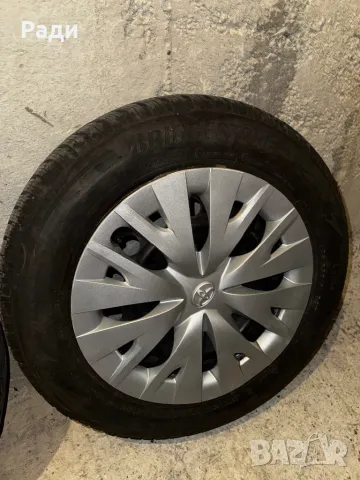 Оригинални джанти с гуми и тазове 5x100 15 Toyota, снимка 5 - Гуми и джанти - 49713765