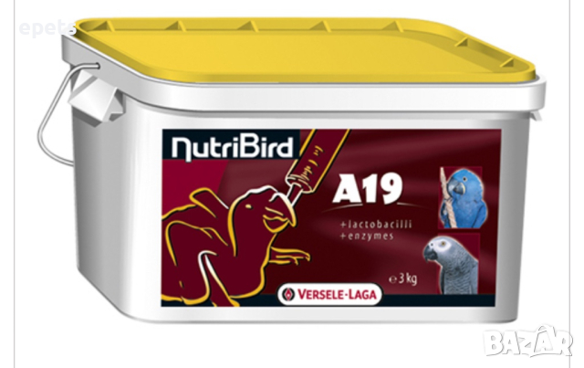 NutriBird A 19 - храна за ръчно хранене на папагали, 3 кг, снимка 1 - Папагали - 44594865