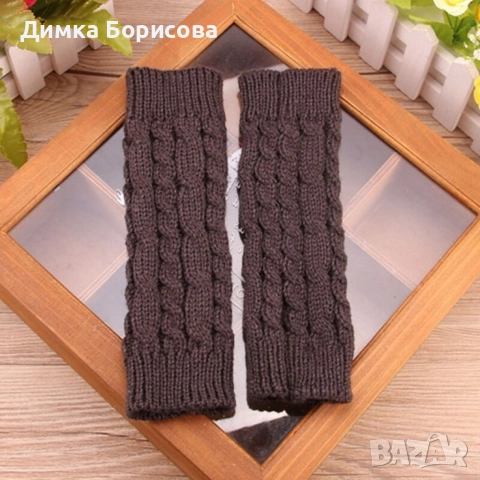 Дамски плетени вълнени ръкавици без пръсти, снимка 4 - Ръкавици - 52797340