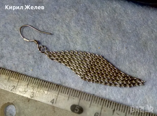 НЕЖНА ПОСРЕБРЕНА АРТ ОБЕЦА от БЛАГОРОДНА СТОМАНА ФИНА ВИНТИДЖ ПЛЕТКА 49412, снимка 7 - Обеци - 48901607