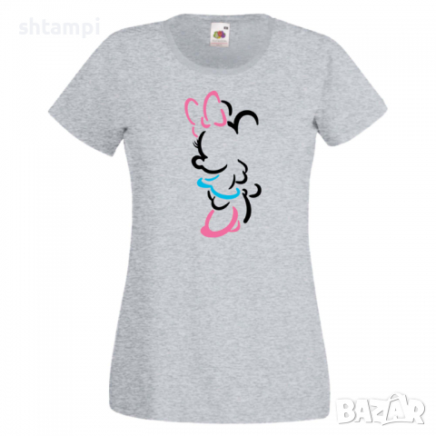 Дамска тениска Minnie Contour.Подарък,Изненада,, снимка 3 - Тениски - 36529724