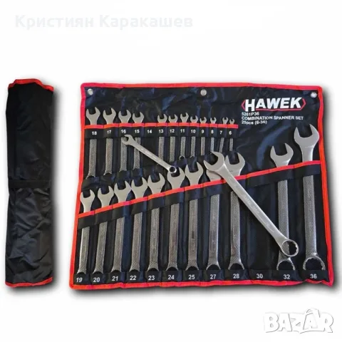 Комплект звездогаечни ключове 6 - 36 мм 25 части Hawek