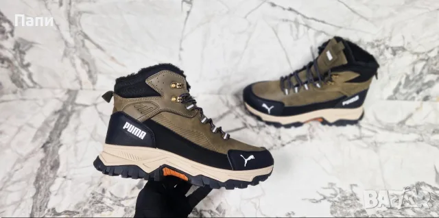 Мъжки зимни обувки Puma зелено , снимка 2 - Мъжки боти - 56150695