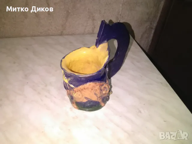 Метална халба тигър ръчна изработка винтидж Н-170мм Фи61мм настрани 185мм с дръжката