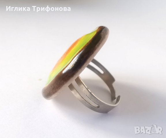 Комплект керамични обици и пръстен, снимка 7 - Бижутерийни комплекти - 31409792