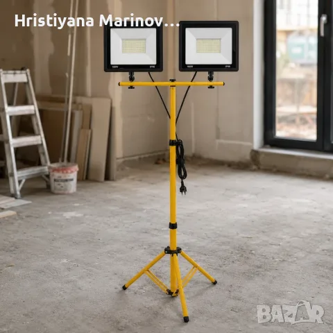 ⚡ LED работна лампа с тринога и два прожектора 100W IP66