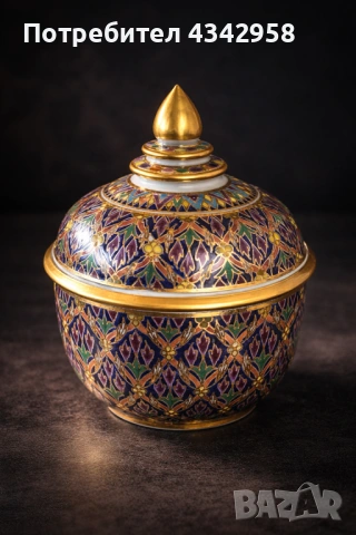 🌺 Тайландска порцеланова кутия Benjarong .1970-1980г.