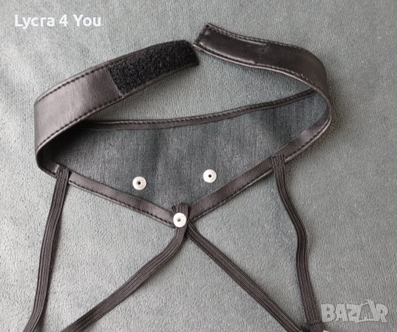 S кожен сутиен с отворени чашки и нашийник с ластични ленти, снимка 9 - Бельо - 40393903