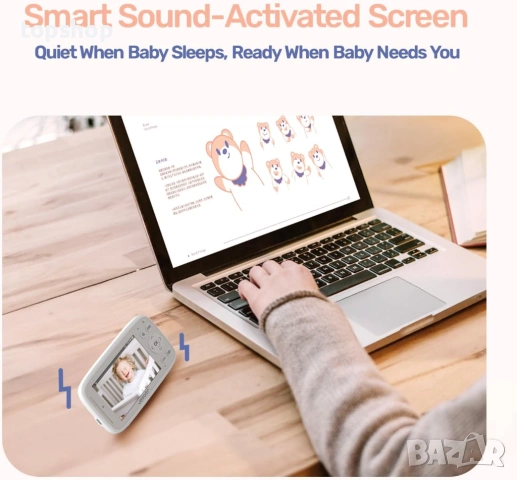 Чисто нов Бебефон JeeBer 1080P HD – Смарт Монитор с Wi-Fi, Апликация и 4" IPS Екран, снимка 6 - Бебефони - 53906969