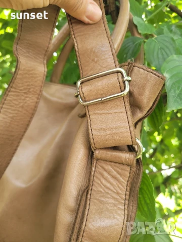 ЕСТЕСТВЕНА кожа голяма кафява чанта Cowboys bag+ дълга дръжка , снимка 7 - Чанти - 50617705