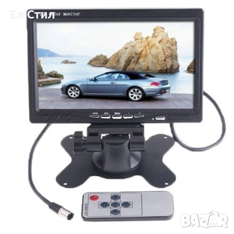 Монитор за кола с 7 инча LCD дисплей, HD 800 x 480 p и 2 AV изхода PK LCD2