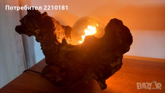 Настолна лампа дърво, снимка 4 - Настолни лампи - 52847253