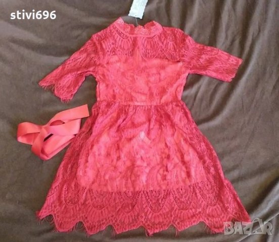 ДЕТСКА РОКЛЯ ДАНТЕЛА   Червена - 3 год. Ново