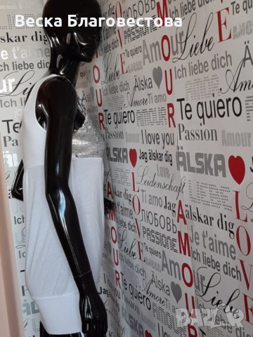 Бяла туника с пайети, снимка 2 - Туники - 29278750