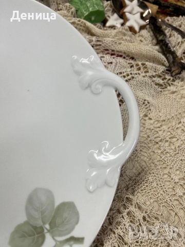 Rosenthal  Изключително елегантно и нежно на живо💜 Дръжки с прекрасен релеф и нежна розова клонка П, снимка 6 - Чинии - 52809160