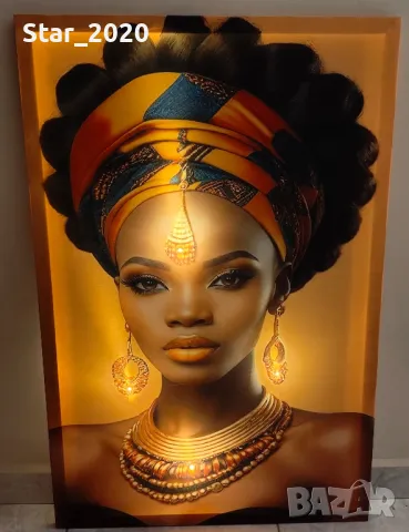 Светеща картина с LED осветление - жената 07, снимка 2 - Картини - 48730439