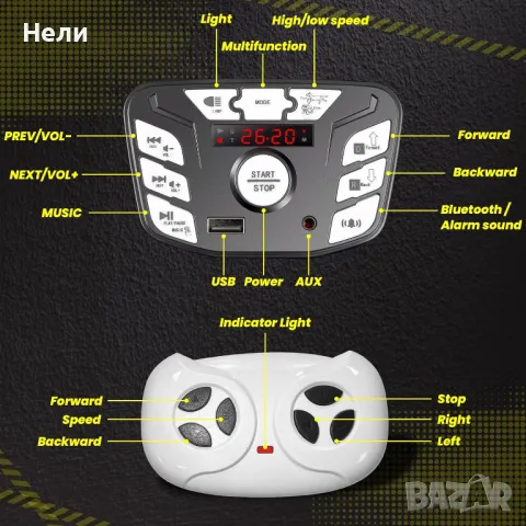 Двуместен акумулаторен джип POLICE 4X4 24V MP3 меки гуми,Кожена седалк, снимка 11 - Детски велосипеди, триколки и коли - 48292075
