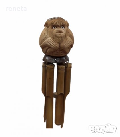 Вятърен чан Маймуна, Ръчна изработка, Дървен, Кафяв, снимка 1 - Арт сувенири - 37621229