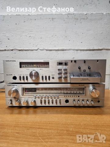 Vintage аудио система GRUNDIG – касетен дек CF 5000 + ресивър R 1000