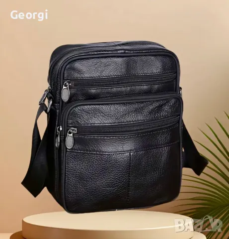 Компактна, Забележима и Стилна Мъжка кожена чанта (черна и кафява) естествена кожа!, снимка 7 - Чанти - 49302157