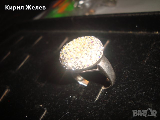 СРЕБЪРЕН ФЕШЪН ПРЪСТЕН с ИНКРУСТИРАНИ КРИСТАЛЧЕТА 19475, снимка 7 - Пръстени - 31575295