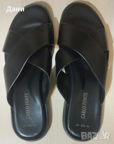 Мъжки чехли от естествена кожа. 47,5, снимка 2 - Мъжки чехли - 52396478