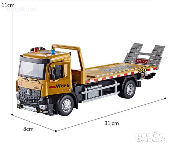 Макетен модел на Камион платформа - Пътна помощ 1:24 , снимка 4 - Коли, камиони, мотори, писти - 42124081