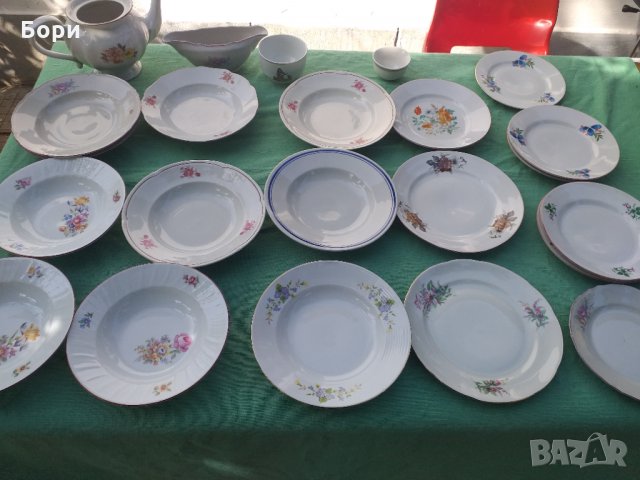 Български порцелан чинии,кана,купа, снимка 2 - Чинии - 34244475