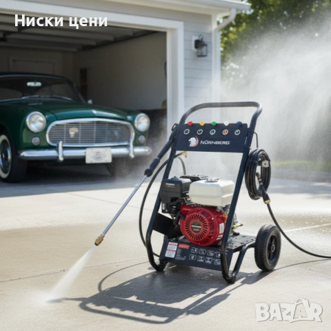 Бензинова водоструйка Nürnberg 7.0 HP – 3000 PSI мощ за безкомпромисно почистване, снимка 4 - Парочистачки и Водоструйки - 52454346