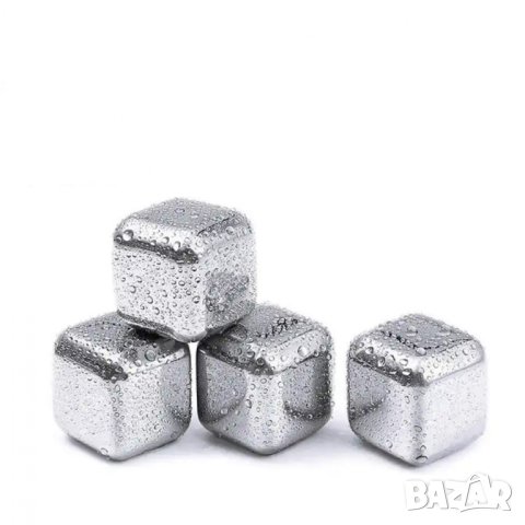 Кубчета за охлаждане на напитки, 4 броя, метални, снимка 5 - Други - 44422748