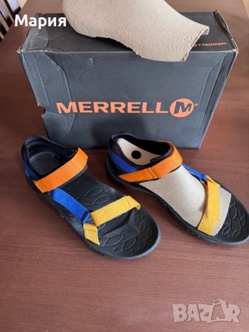 нови големи мъжки сандали Merrell, за разходка, размер 47, цвят син/оранжев, снимка 3 - Мъжки сандали - 51995731