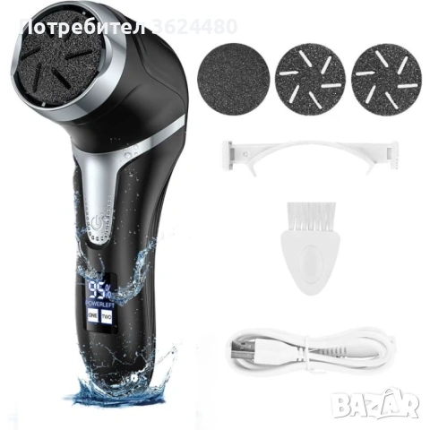 LCD електрическа пила за пети с миеща се глава  4827, снимка 4 - Електрически пили за пети - 53269947