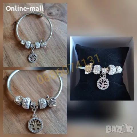Луксозна дамска гривна Дървото на живота с 5 талисмана, снимка 2 - Гривни - 49258376