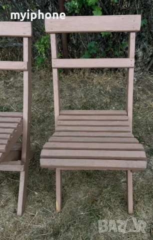 Здрави дървени сгъваеми столове 2 броя., снимка 3 - Столове - 51110223