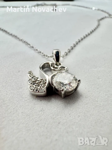 Сребърно колие с мойсанит (Диамант) 1 карат, снимка 11 - Колиета, медальони, синджири - 51370958