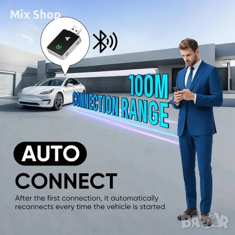 Нов Безжичен адаптер за CarPlay и Android Auto, снимка 3 - Аксесоари и консумативи - 55726587
