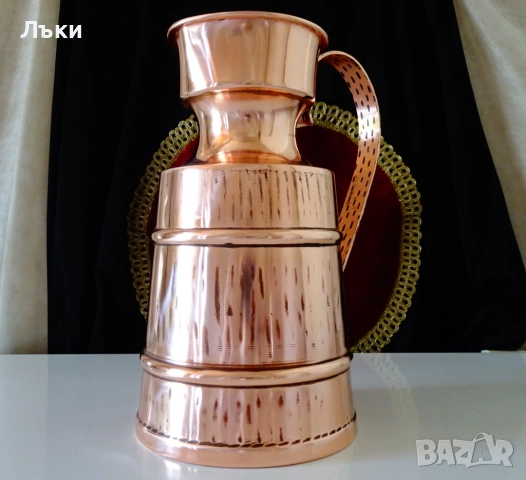 Страхотна медна кана,буренце,чиста червена мед 3 л. , снимка 6 - Антикварни и старинни предмети - 51467953