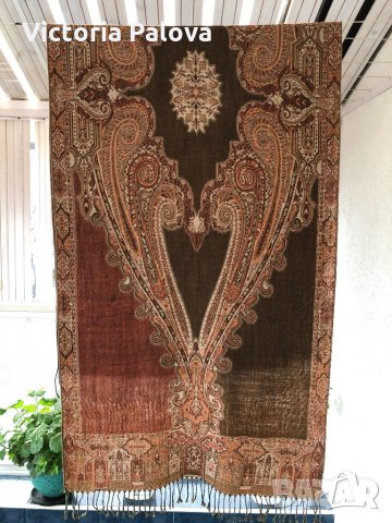 Огромен двуцветен шал ELLE NOR,100% вълна, снимка 18 - Шалове - 31291241