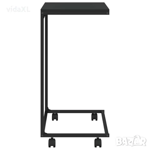 vidaXL Помощна маса с колелца черна 55x35x70 см инженерно дърво, снимка 5 - Маси - 56147176
