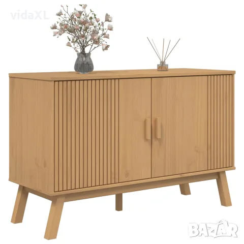 vidaXL Сайдборд OLDEN, кафяв, 114x43x73,5 см, бор масив, снимка 5 - Бюфети - 56147291