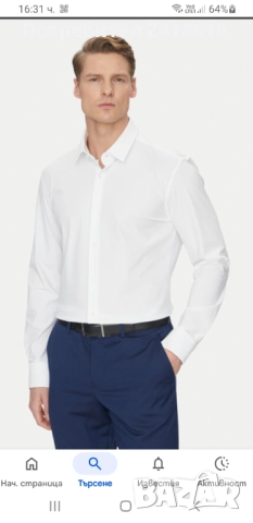Hugo Boss H - Hank - Kent - C1- 214 Slim Fit  Cotton Mens Size 43/17 - XL НОВО! ОРИГИНАЛ! Мъжка Риза, снимка 13 - Ризи - 52225524