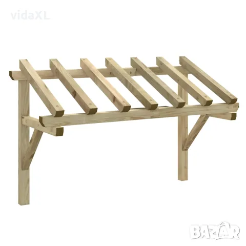 vidaXL Навес за врата, 200x100x100 см, бор масив