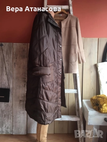 🤎🤎🤎 Олекотено дълго яке в кафяв цвят🥾 м/л💄, снимка 3 - Якета - 52564668