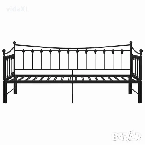vidaXL Рамка за легло, разтегателен диван, черна, метал, 90x200 см, снимка 8 - Спални и легла - 56146793