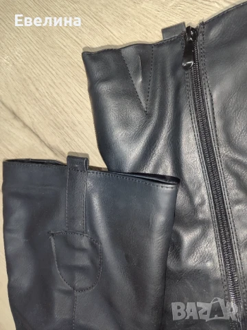 Дамски ботуши на нисък ток, черни Tendenz, номер 40, снимка 2 - Дамски ботуши - 50554393