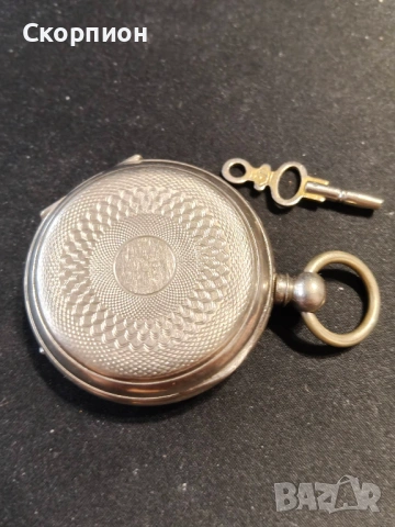 Швейцарски джобен часовник с посребрени капаци 1905г. с ключе - 10 РУБИНА - ПРОМОЦИЯ, снимка 13 - Джобни - 51777742