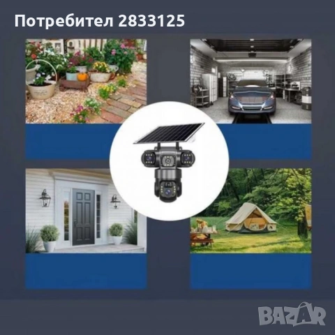 3311 - Соларна камера Lylu 4G със SIM и 4 лещи – автономно наблюдение без ток и Wi‑Fi, снимка 5 - Камери - 53877376